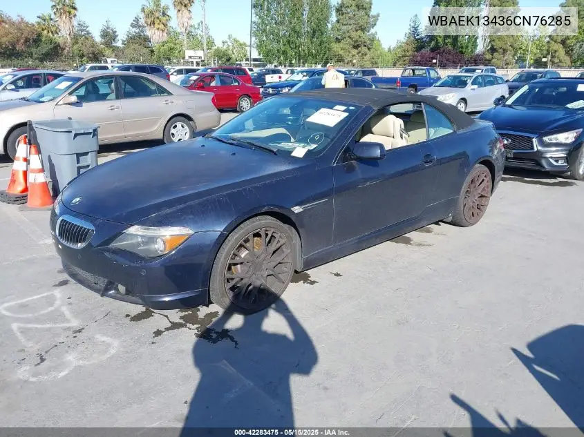 2006 BMW 650I VIN: WBAEK13436CN76285 Lot: 42283475