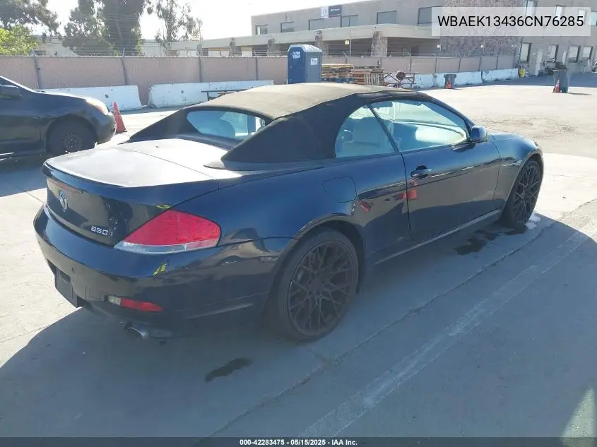 2006 BMW 650I VIN: WBAEK13436CN76285 Lot: 42283475