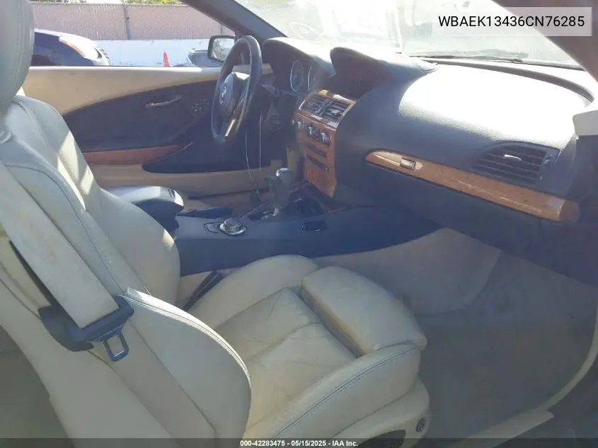 2006 BMW 650I VIN: WBAEK13436CN76285 Lot: 42283475