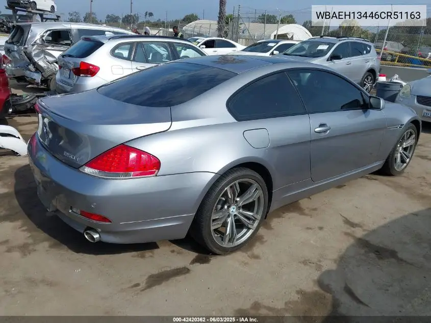 2006 BMW 650I VIN: WBAEH13446CR51163 Lot: 42420362
