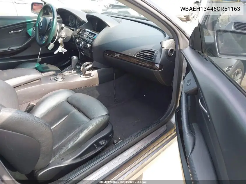 2006 BMW 650I VIN: WBAEH13446CR51163 Lot: 42420362