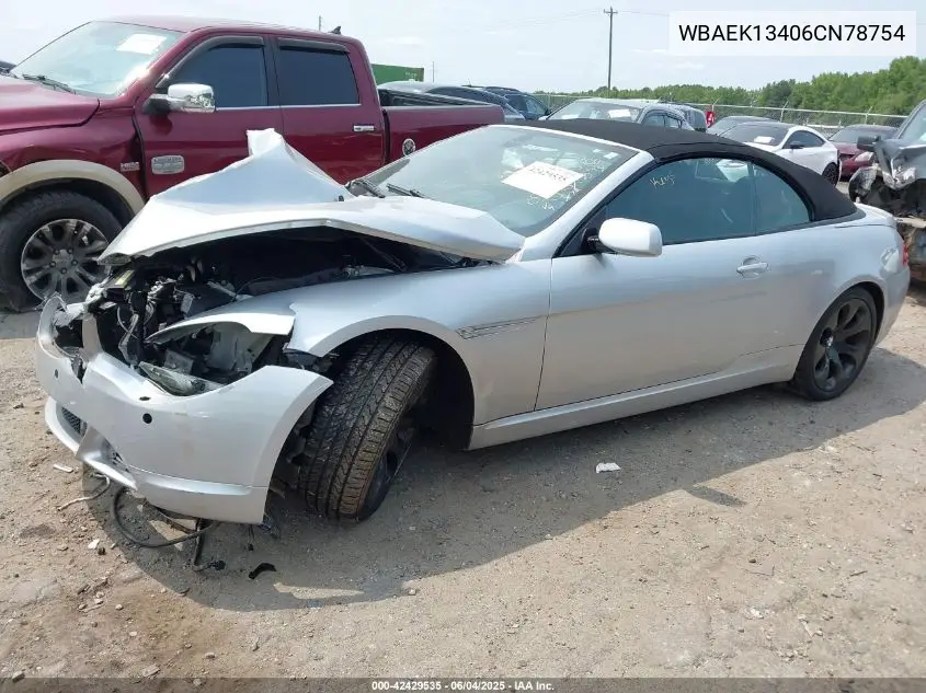 2006 BMW 650I VIN: WBAEK13406CN78754 Lot: 42429535