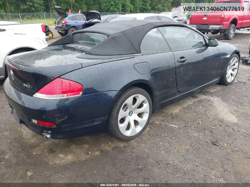 2006 BMW 650I VIN: WBAEK13406CN77619 Lot: 42431401