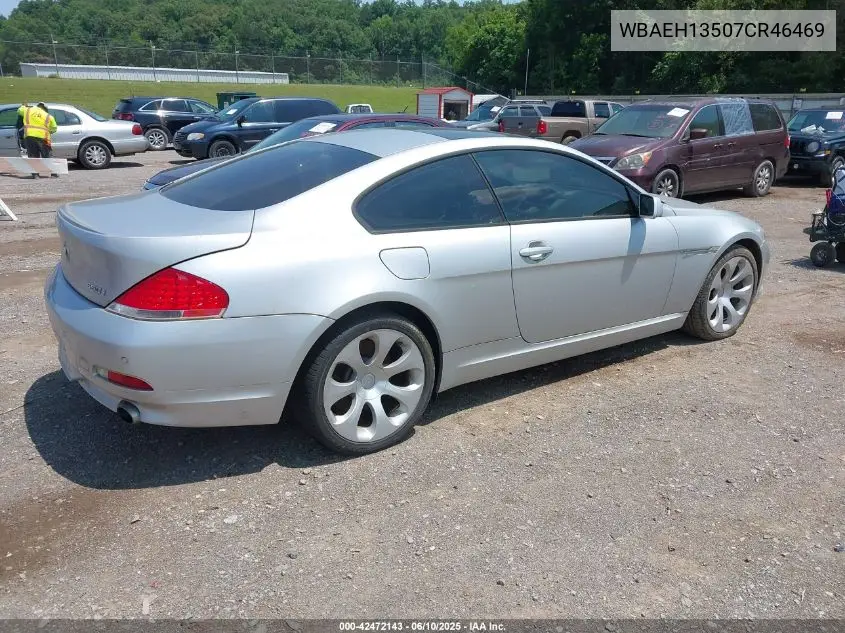 2007 BMW 650I VIN: WBAEH13507CR46469 Lot: 42472143
