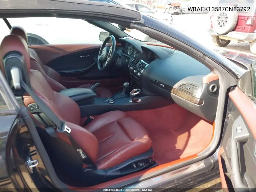 2007 BMW 650I VIN: WBAEK13587CN83792 Lot: 42473633
