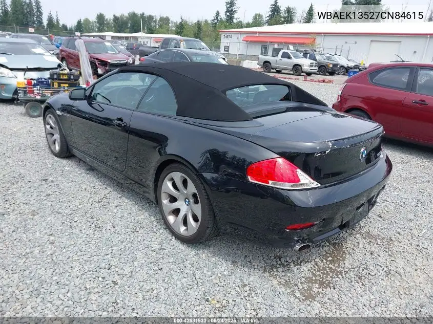 2007 BMW 650I VIN: WBAEK13527CN84615 Lot: 42581533
