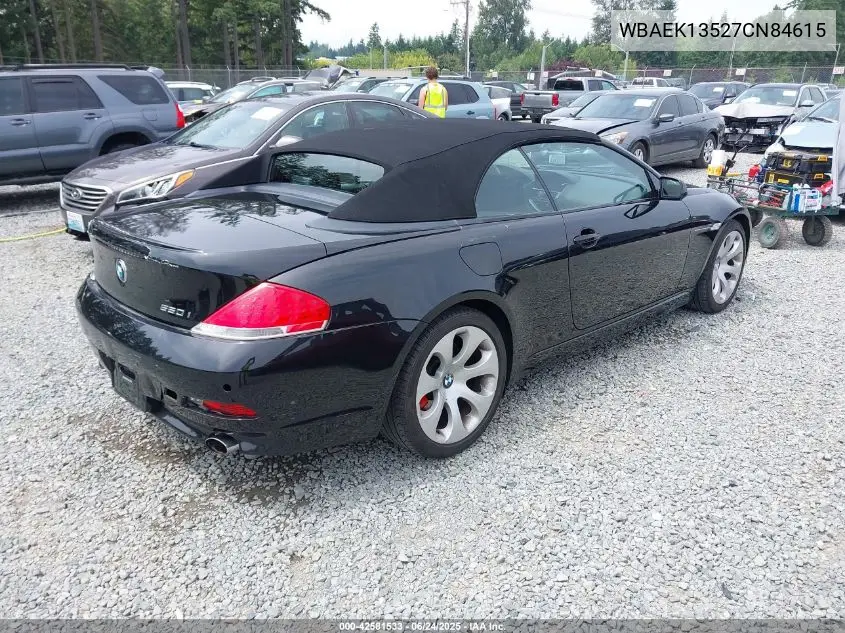 2007 BMW 650I VIN: WBAEK13527CN84615 Lot: 42581533