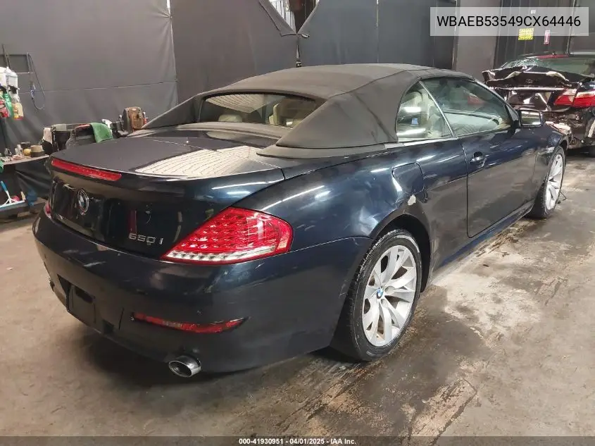 2009 BMW 650I VIN: WBAEB53549CX64446 Lot: 41930951