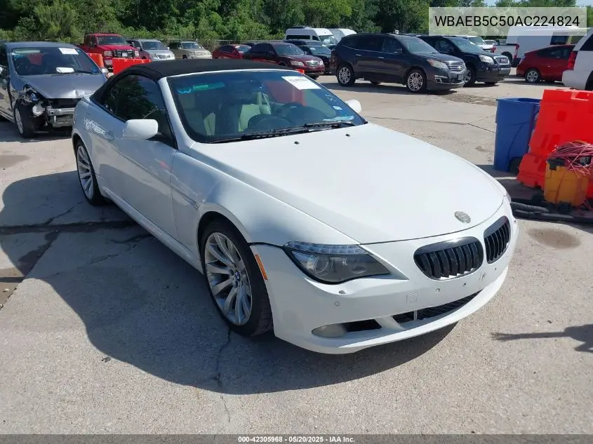 2010 BMW 650I VIN: WBAEB5C50AC224824 Lot: 42305968