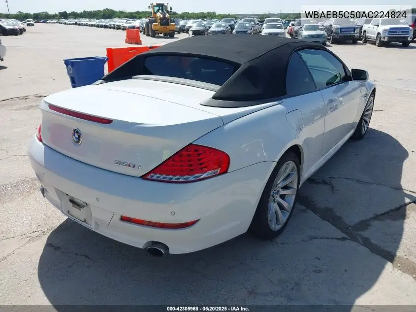 2010 BMW 650I VIN: WBAEB5C50AC224824 Lot: 42305968