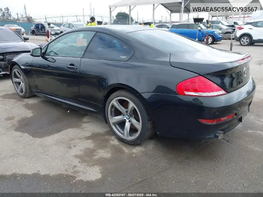 2010 BMW 650I VIN: WBAEA5C55ACV93567 Lot: 42353107
