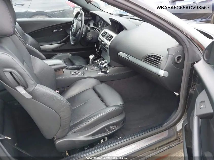 2010 BMW 650I VIN: WBAEA5C55ACV93567 Lot: 42353107