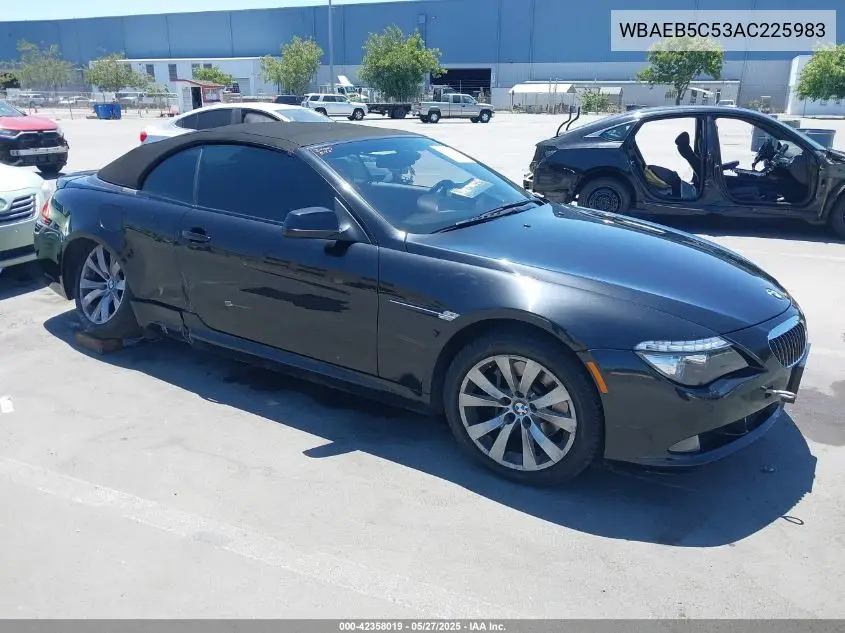 2010 BMW 650I VIN: WBAEB5C53AC225983 Lot: 42358019