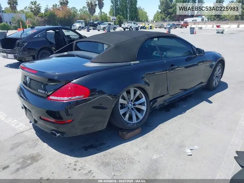 2010 BMW 650I VIN: WBAEB5C53AC225983 Lot: 42358019
