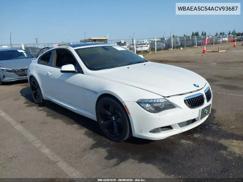 2010 BMW 650I VIN: WBAEA5C54ACV93687 Lot: 42451019
