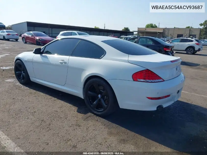 2010 BMW 650I VIN: WBAEA5C54ACV93687 Lot: 42451019