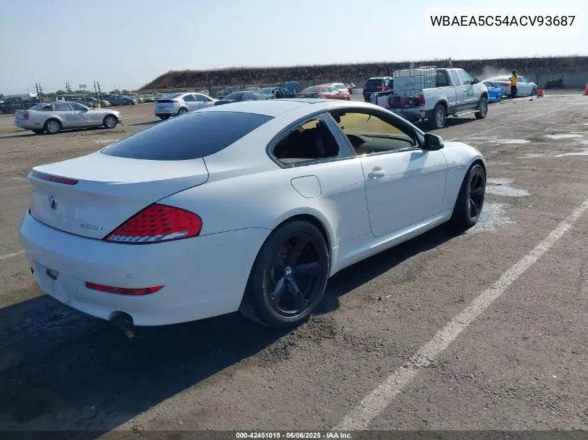 2010 BMW 650I VIN: WBAEA5C54ACV93687 Lot: 42451019