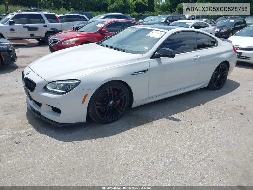 2012 BMW 650I VIN: WBALX3C5XCC528758 Lot: 42550252