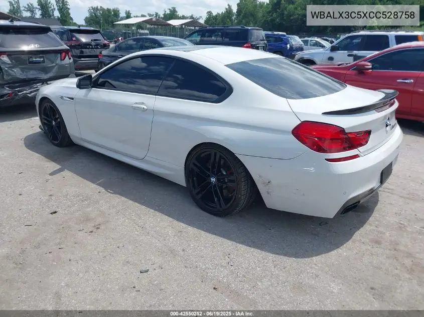 2012 BMW 650I VIN: WBALX3C5XCC528758 Lot: 42550252