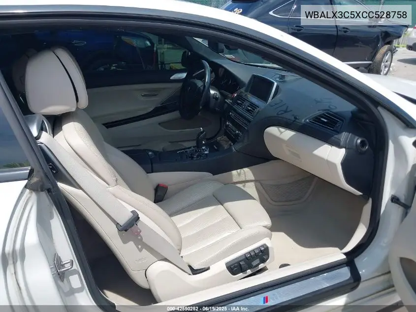 2012 BMW 650I VIN: WBALX3C5XCC528758 Lot: 42550252