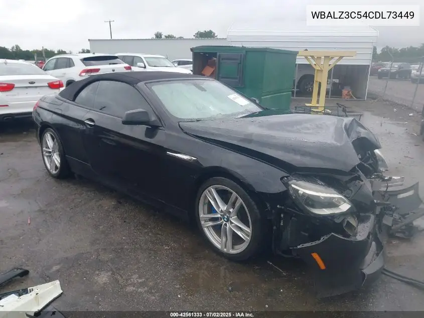 2012 BMW 650I I VIN: WBALZ3C54CDL73449 Lot: 42561333