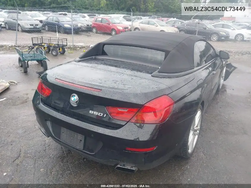 2012 BMW 650I I VIN: WBALZ3C54CDL73449 Lot: 42561333