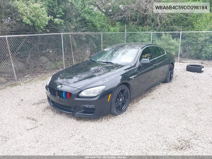 2013 BMW 650I Gran Coupe xDrive VIN: WBA6B4C59DD098184 Lot: 42187923