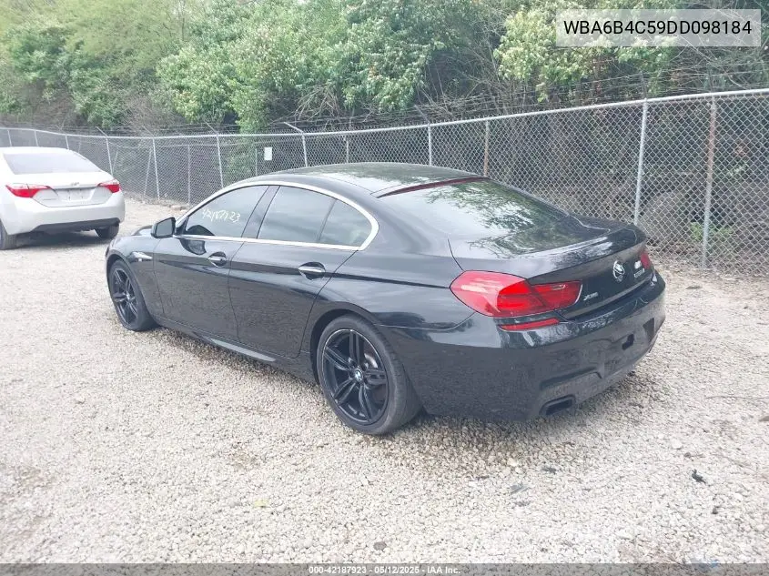 2013 BMW 650I Gran Coupe xDrive VIN: WBA6B4C59DD098184 Lot: 42187923