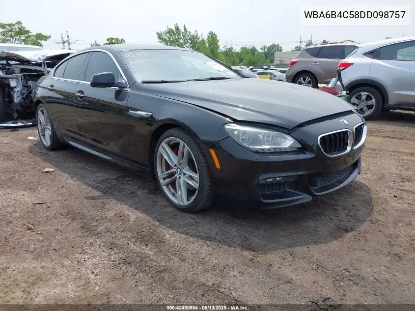 2013 BMW 650I Gran Coupe xDrive VIN: WBA6B4C58DD098757 Lot: 42498554