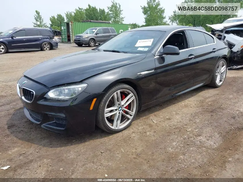 2013 BMW 650I Gran Coupe xDrive VIN: WBA6B4C58DD098757 Lot: 42498554