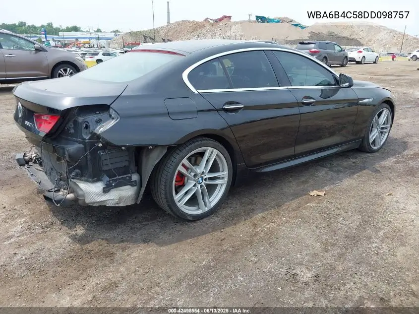 2013 BMW 650I Gran Coupe xDrive VIN: WBA6B4C58DD098757 Lot: 42498554