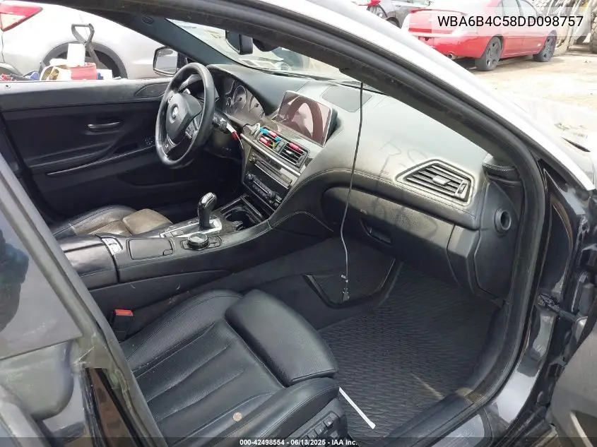 2013 BMW 650I Gran Coupe xDrive VIN: WBA6B4C58DD098757 Lot: 42498554