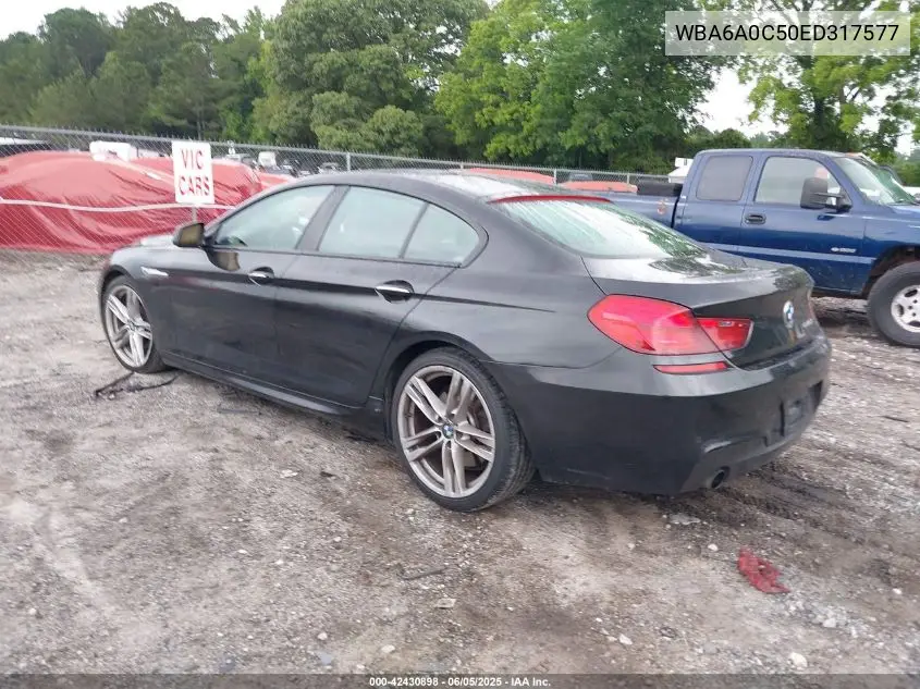 2014 BMW 640I Gran Coupe VIN: WBA6A0C50ED317577 Lot: 42430898