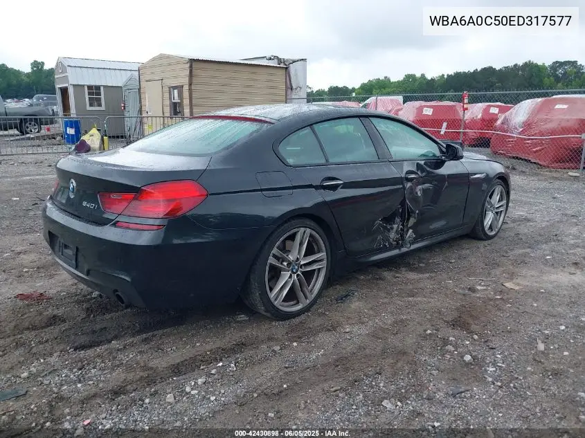 2014 BMW 640I Gran Coupe VIN: WBA6A0C50ED317577 Lot: 42430898
