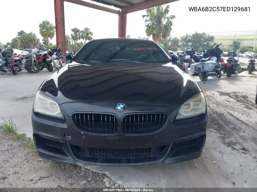 2014 BMW 650I Gran Coupe VIN: WBA6B2C57ED129681 Lot: 42517803