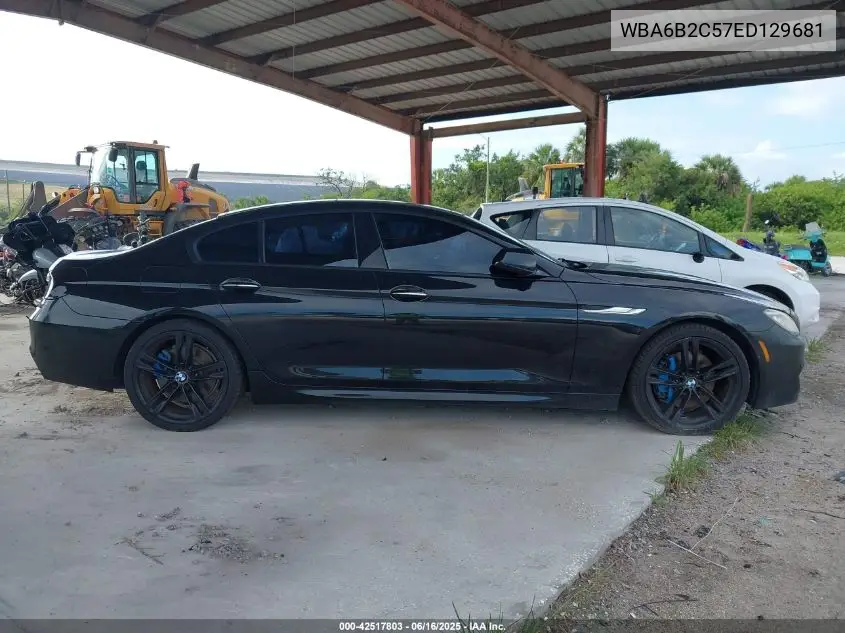 2014 BMW 650I Gran Coupe VIN: WBA6B2C57ED129681 Lot: 42517803