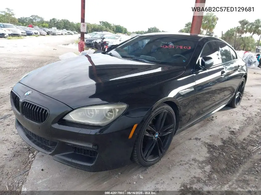 2014 BMW 650I Gran Coupe VIN: WBA6B2C57ED129681 Lot: 42517803