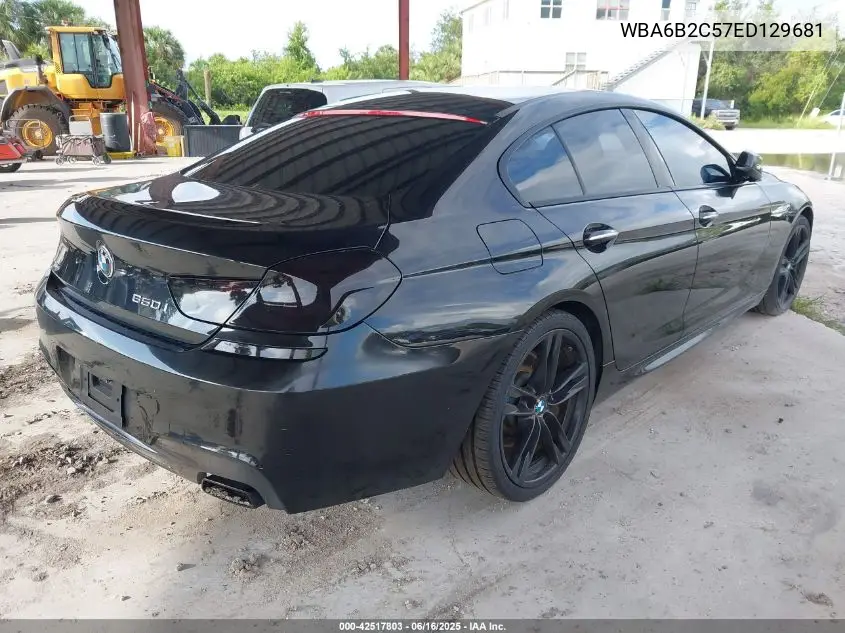 2014 BMW 650I Gran Coupe VIN: WBA6B2C57ED129681 Lot: 42517803