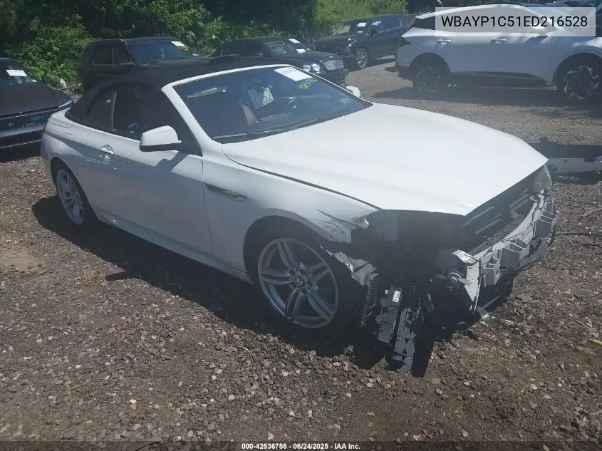 2014 BMW 650I xDrive VIN: WBAYP1C51ED216528 Lot: 42536756