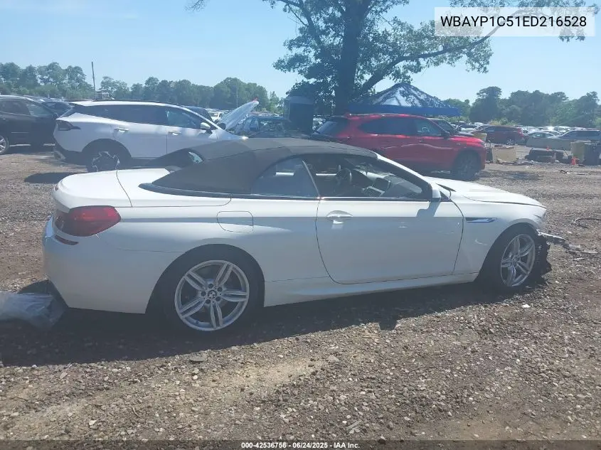 2014 BMW 650I xDrive VIN: WBAYP1C51ED216528 Lot: 42536756
