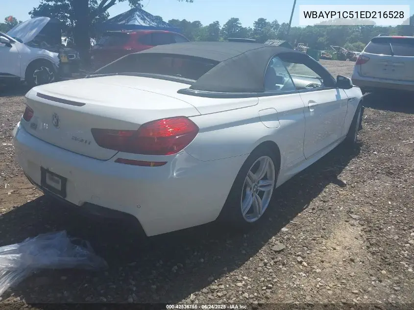 2014 BMW 650I xDrive VIN: WBAYP1C51ED216528 Lot: 42536756