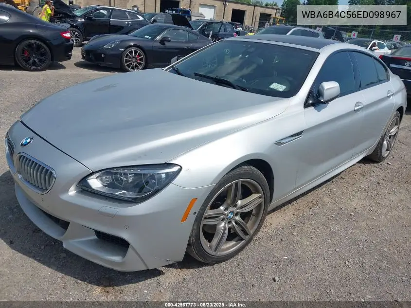 2014 BMW 650I Gran Coupe xDrive VIN: WBA6B4C56ED098967 Lot: 42567773