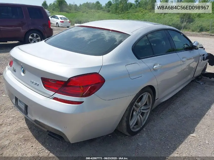 2014 BMW 650I Gran Coupe xDrive VIN: WBA6B4C56ED098967 Lot: 42567773