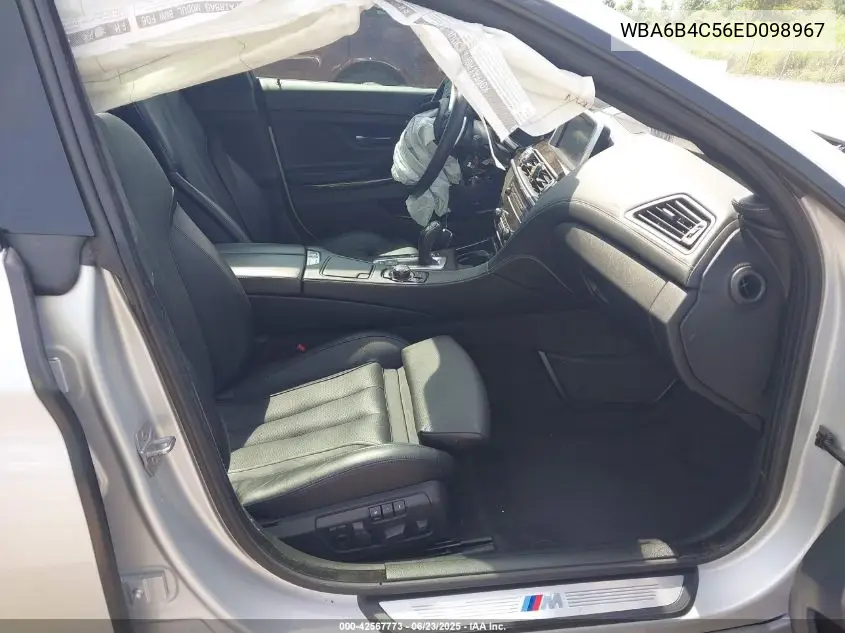 2014 BMW 650I Gran Coupe xDrive VIN: WBA6B4C56ED098967 Lot: 42567773
