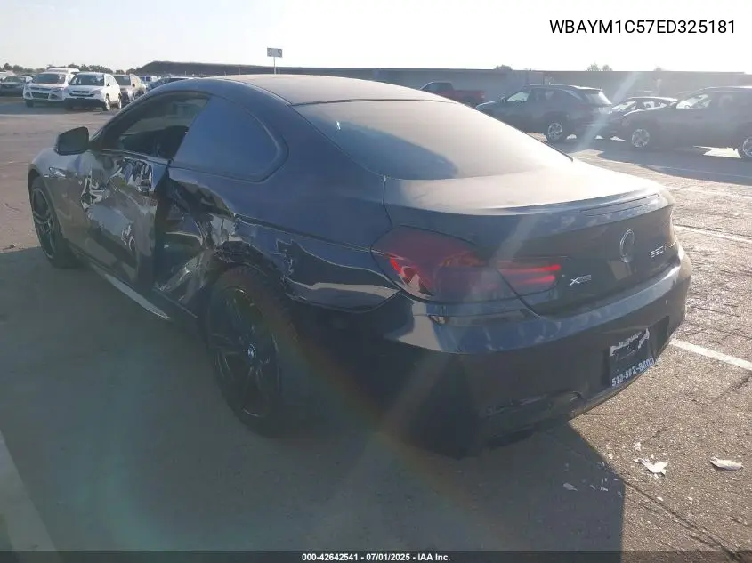 2014 BMW 650I xDrive VIN: WBAYM1C57ED325181 Lot: 42642541