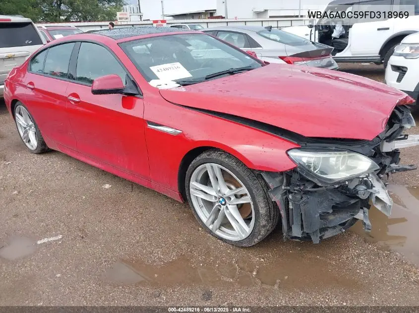 2015 BMW 640I Gran Coupe VIN: WBA6A0C59FD318969 Lot: 42489216