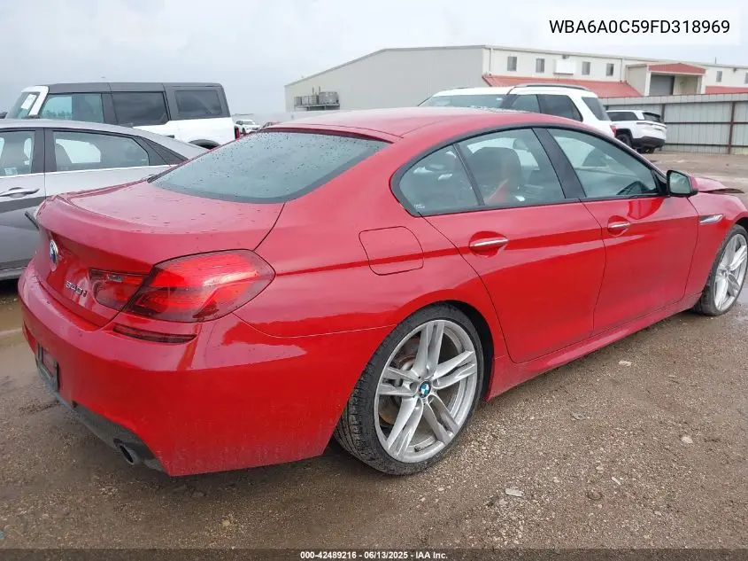 2015 BMW 640I Gran Coupe VIN: WBA6A0C59FD318969 Lot: 42489216