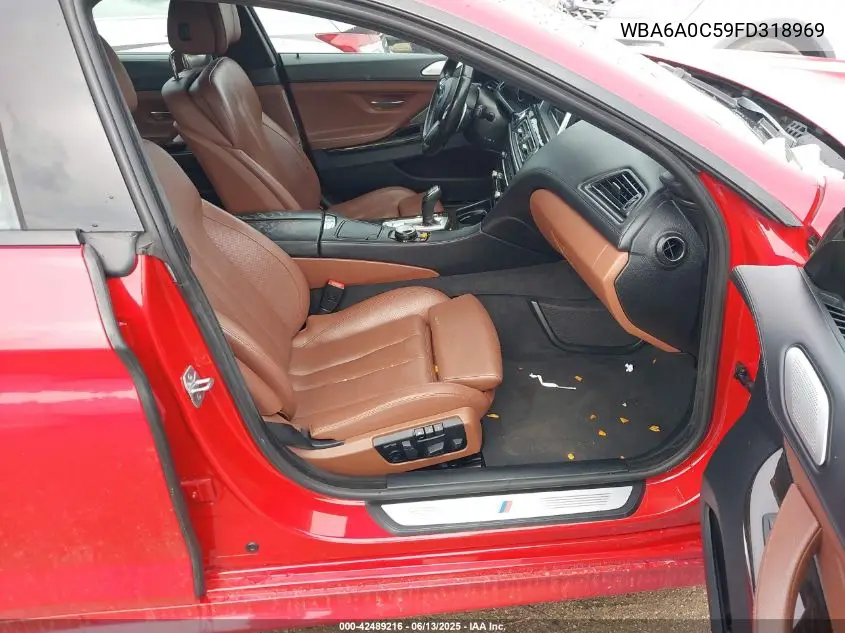 2015 BMW 640I Gran Coupe VIN: WBA6A0C59FD318969 Lot: 42489216