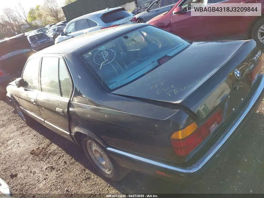 1988 BMW 735 I Automatic VIN: WBAGB4318J3209844 Lot: 42133230