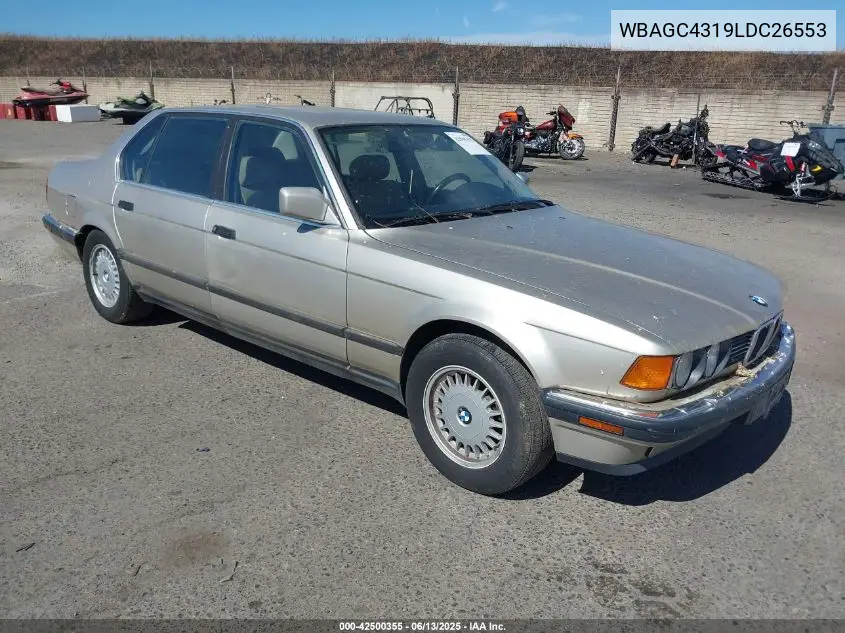 1990 BMW 735 Il VIN: WBAGC4319LDC26553 Lot: 42500355